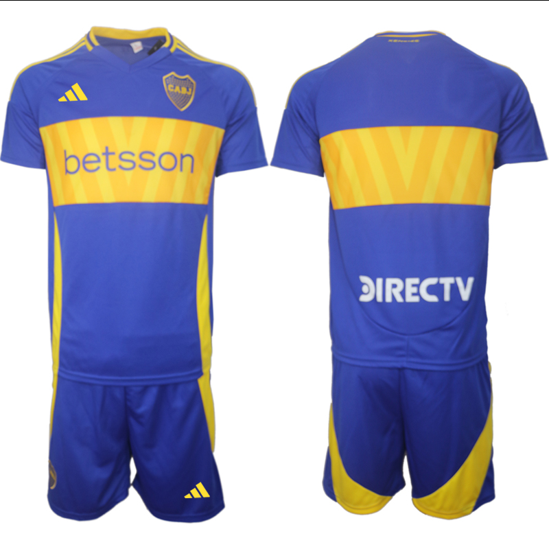 Men 2024-2025 Club Boca Juniors away Blue blank Soccer Jersey->customized nfl jersey->Custom Jersey